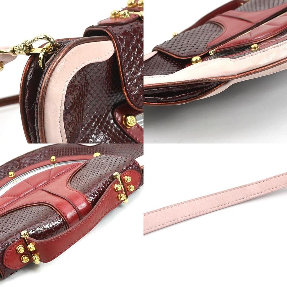 Fendi Python Leather Shoulder Bag Pink - image 3